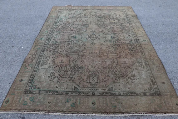 Turkish Rug, Large Rug, 9x6.2 feet, Oushak Rug, Salon Rug, Oriental Rug, Living Room Rug, Antique... | Etsy (US)