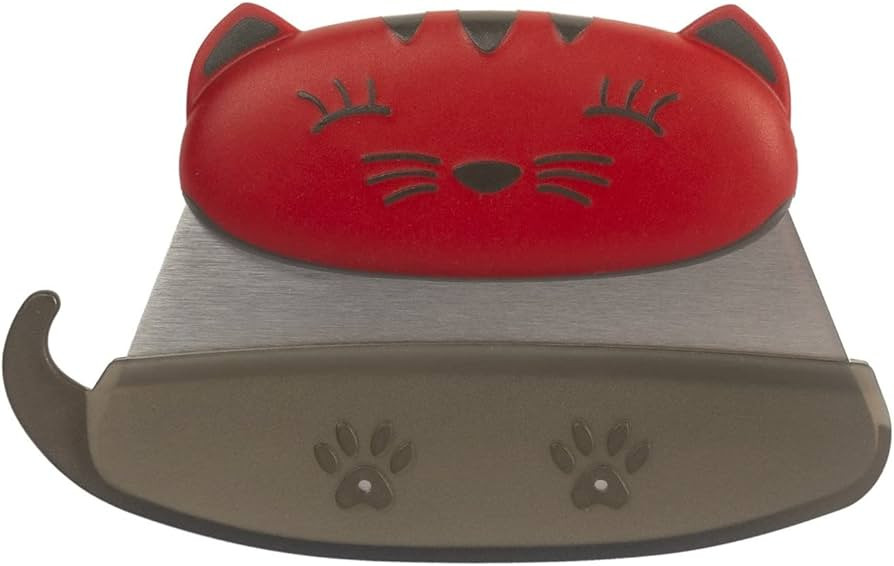 Kuhn Rikon Kinderkitchen Kids Mezzaluna Knife With Blade Protector, Cat, 5.2" x 3.3" x 0.7", Red ... | Amazon (US)