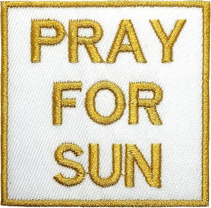 Generic Pray for Sun Patches Iron On Patches for Backpacks, 2.3 x 2.1 x 0.1 in | Amazon (US)