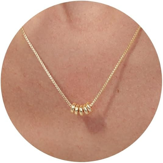 VRIUA Gold Necklace for Women - 14K Gold Plated Dainty Italian Horn Star of David Butterfly Bow S... | Amazon (US)