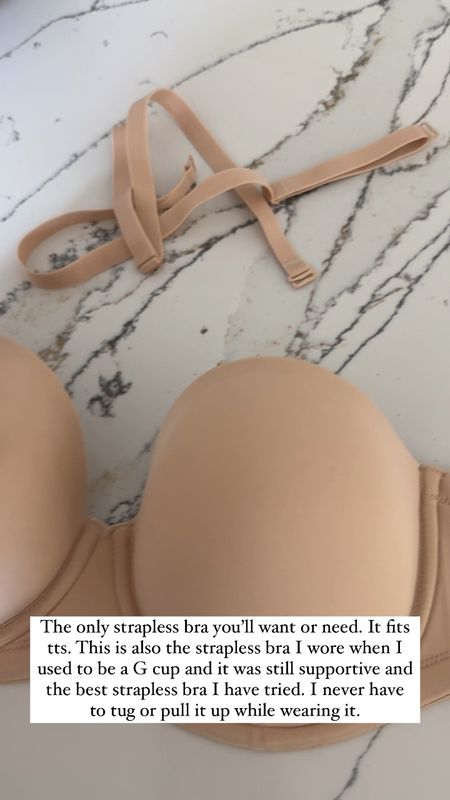 The only strapless bra you’ll want or need. It fits tts. This is also the strapless bra I wore when I used to be a G cup and it was still supportive and the best strapless bra I have tried. I never have to tug or pull it up while wearing it. It stays put! 

#LTKOver40 #LTKWedding #LTKMidsize