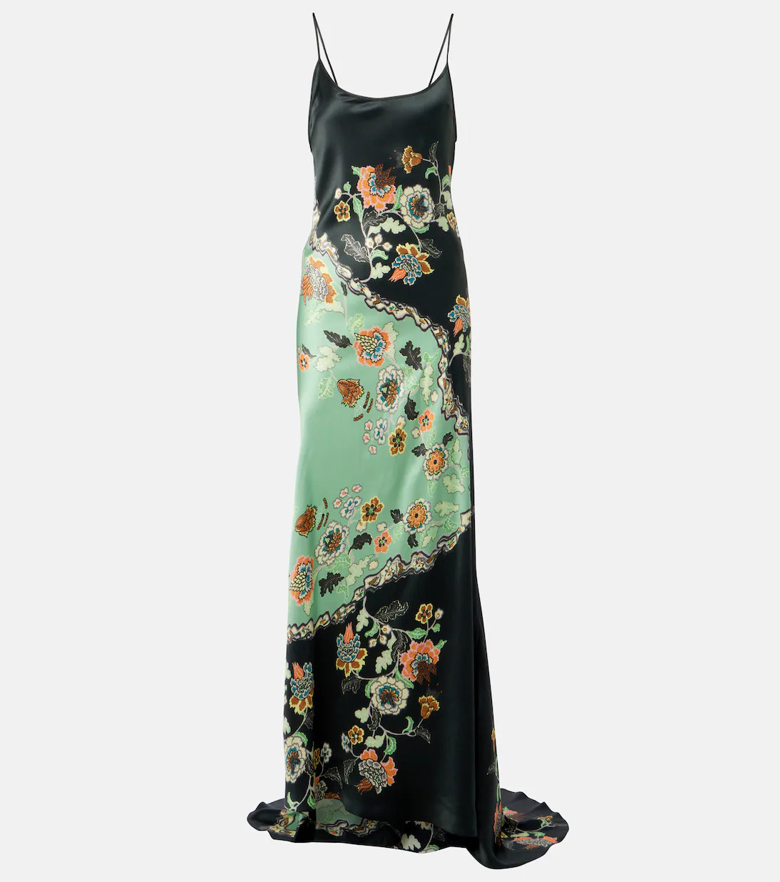 Floral silk satin slip dress | Mytheresa (US/CA)
