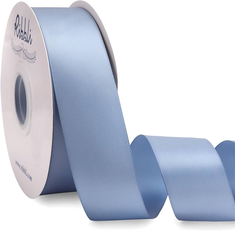 Ribbli Dusty Blue Satin Ribbon Double Faced Satin 1-1/2 Inch x Continuous 50 Yards-Blue Ribbon fo... | Amazon (US)