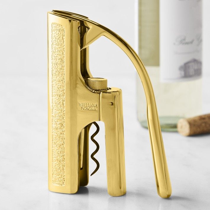 Williams Sonoma Heritage Lever Corkscrew, Gold | Williams-Sonoma