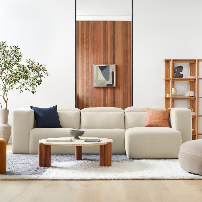 Leo Motion Reclining 3-Piece Reversible Chaise Sectional (125") | West Elm (US)