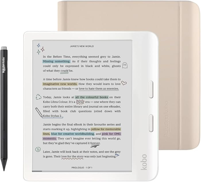 Kobo Libra Colour White eReader with Case Bundle | Amazon (US)
