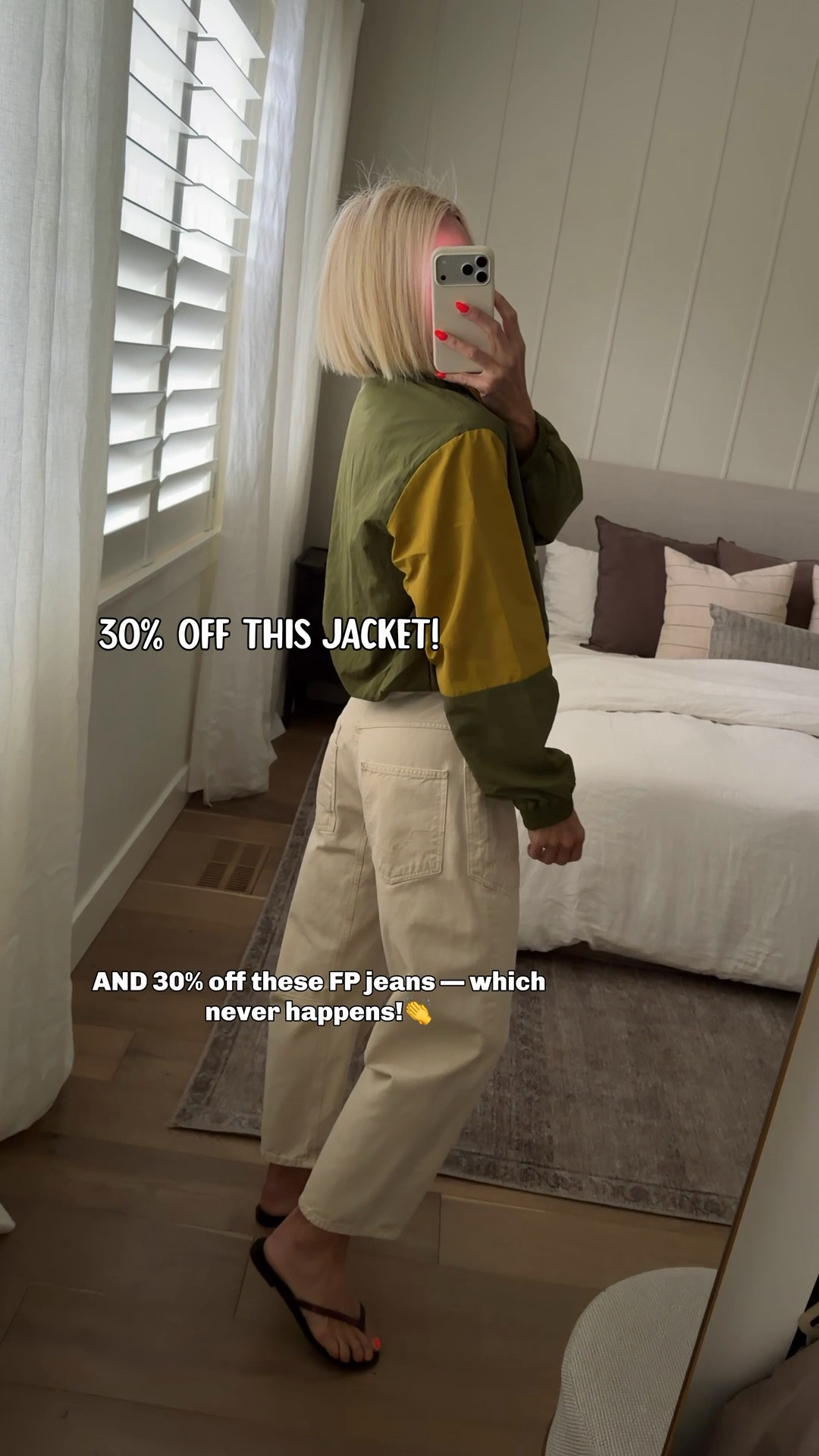 30% off so many things right now! LOVE the colors on this jacket— and some of my most worn free people jeans on sale in ecru and blue denim. 
Jacket fits tts, but size DOWN in jeans.  They fit big!

#LTKmomlife #LTKSaleAlert #LTKOver40