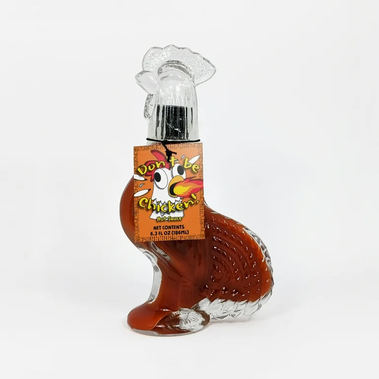 Don't Be Chicken Molded Glass Bottle contains 6.3oz of Red Habanero Hot Sauce Gift from MSRF, Inc... | Walmart (US)
