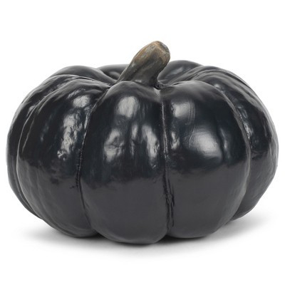 Elanze Designs Midnight Black 6 inch Resin Harvest Decorative Pumpkin | Target