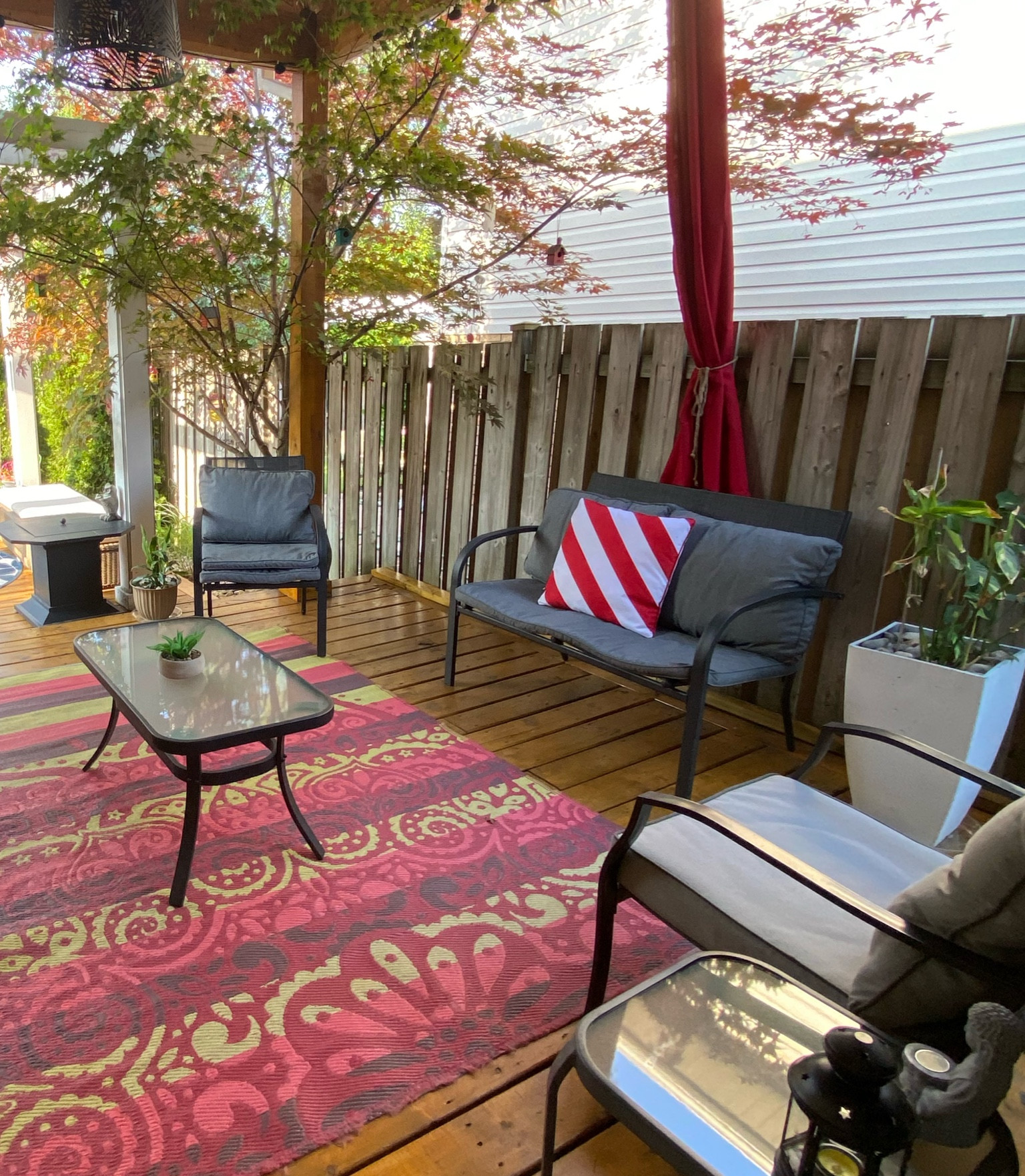 This set is over a year old and we use our old  set’s cushions on it (cushions not included). Stored in the shed from fall-spring.

#LTKhome #LTKSeasonal #LTKunder50