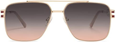SOJOS Retro Oversized Square Sunglasses for Women Men, Vintage Large Double Bridge Metal Frame Un... | Amazon (US)