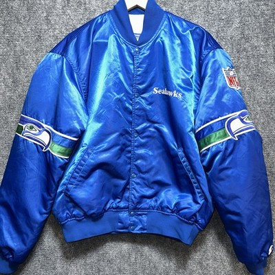 Seattle Seahawks Jacket Starter Bomber Satin Coat VTG 80s USA NFL Mens XLarge | eBay US