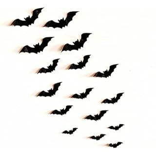 DIYASY Bats Wall Decor,120 Pcs 3D Bat Halloween Decoration Stickers for Home Decor 4 Size Waterpr... | Amazon (US)