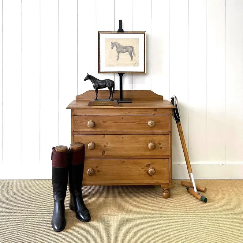 An Antique English Pine Chest of Drawers Dresser Tulip Feet c1890 | Etsy (US)