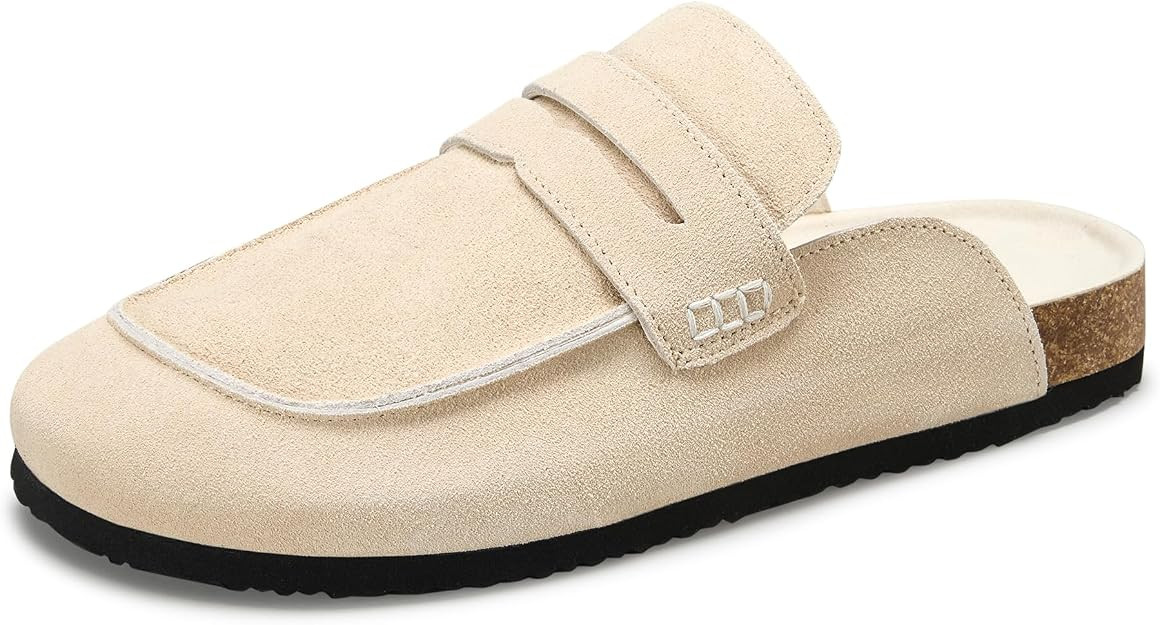 100% Genuine Leather Clogs for Women Non-Slip Platform Mules & Suede Clogs for Women Comfort Slip... | Amazon (US)