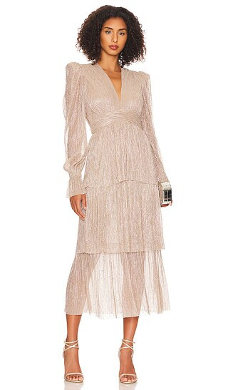 Marais Midi Dress in Gold | Revolve Clothing (Global)