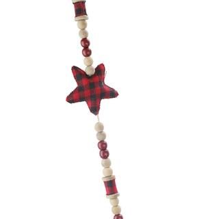 6ft. Buffalo Check Star & Wood Bead Garland by Ashland® | Michaels Stores