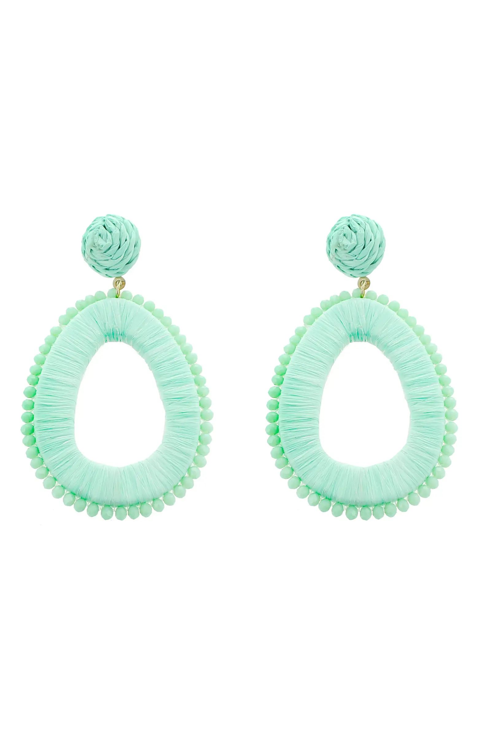 Raffia Wrapped Teardrop Earrings | Nordstrom