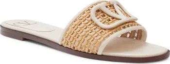 Valentino Garavani VLOGO Raffia Slide Sandal (Women) | Nordstrom | Nordstrom