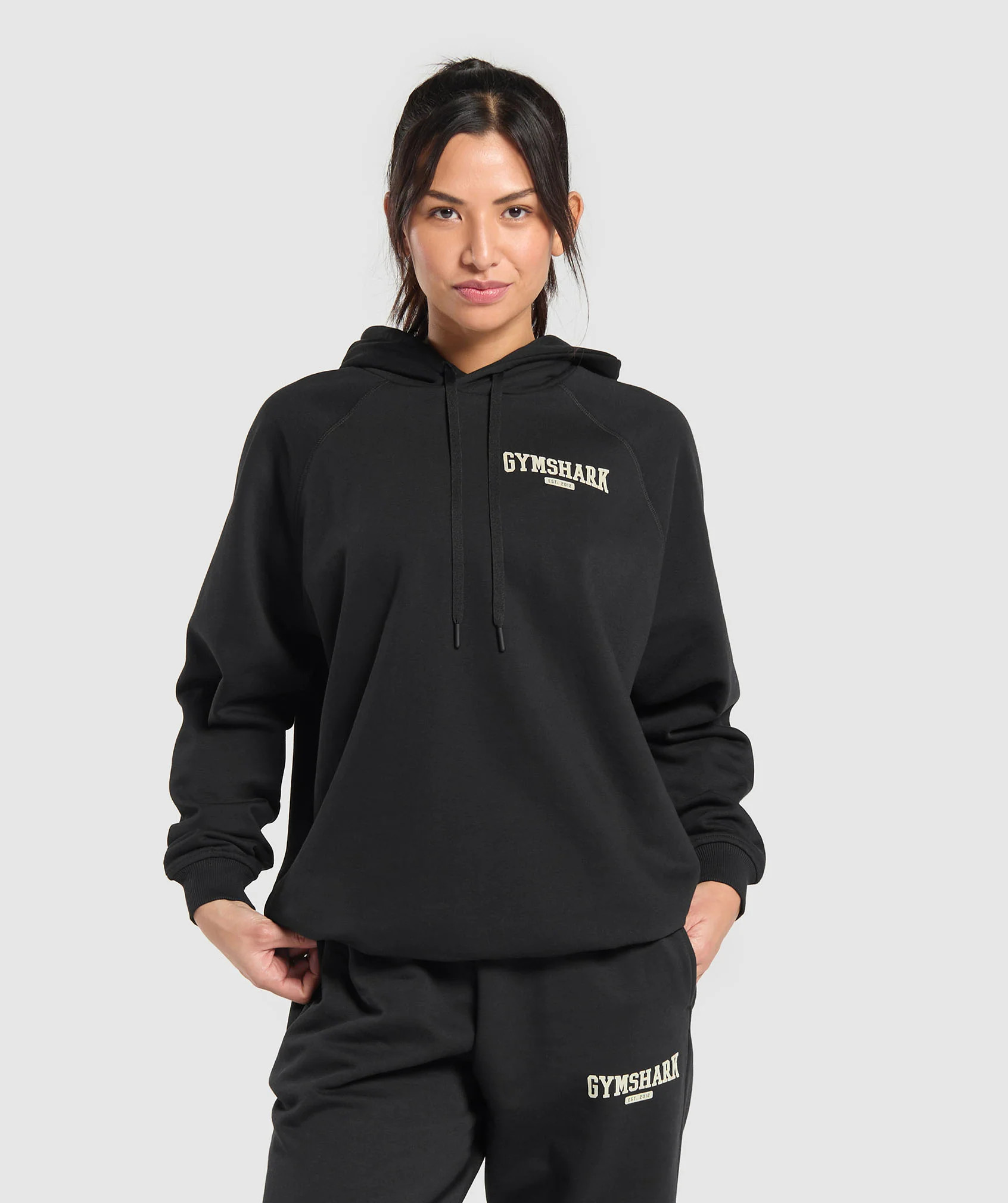 Gymshark Collegiate Lifestyle Hoodie - Black | Gymshark US