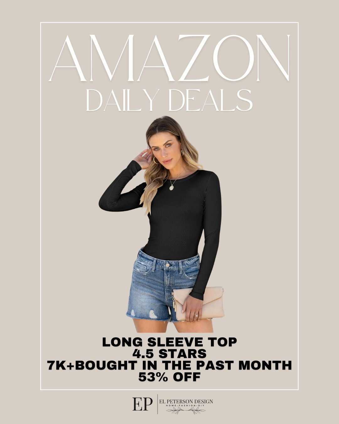 Amazon Daily Deals
Long sleeve top

#LTKFindsUnder50 #LTKSaleAlert