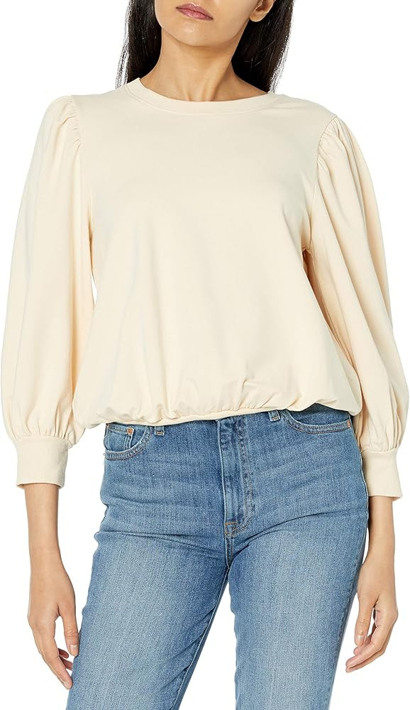 The Drop Women's Leona Short Puff Sleeve Crew Neck French Terry Sweatshirt | Amazon (US)
