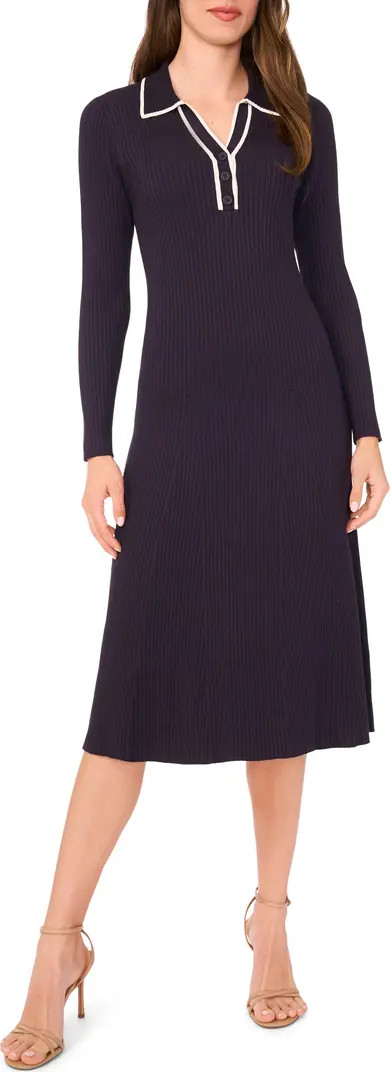 Contrast Trim Long Sleeve Sweater Dress | Nordstrom