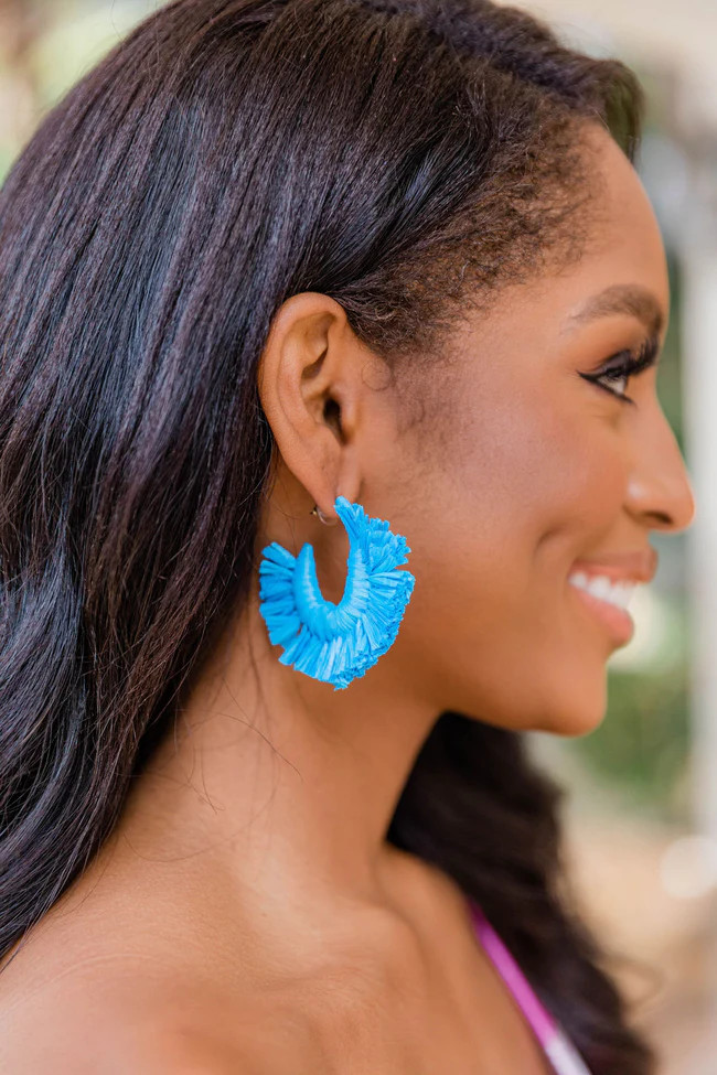 Exact Reason Blue Fan Earrings FINAL SALE | Pink Lily