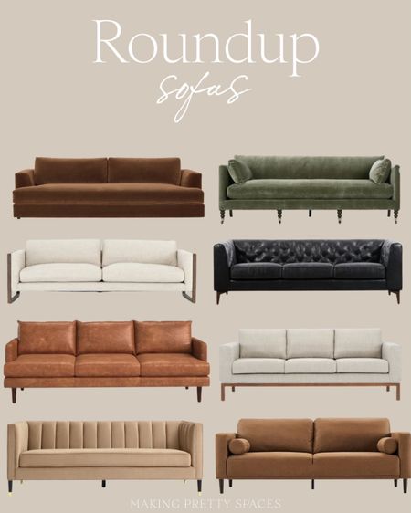Shop my sofa roundup! I’ve used and loved most of these sofas!
Velvet sofa, tufted sofa, cream sofa, green sofa, leather sofa, lulu & Georgia, World Market, amazon, 

#LTKhome #LTKsalealert #LTKstyletip