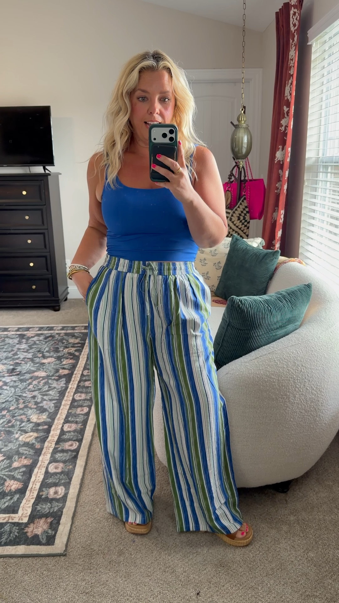 Gimme a stretchy waist, gauzy pant alllll summer! Pants & tank are Amazon, wearing my true size large in both!

#LTKPetite #LTKMidsize #LTKOver40