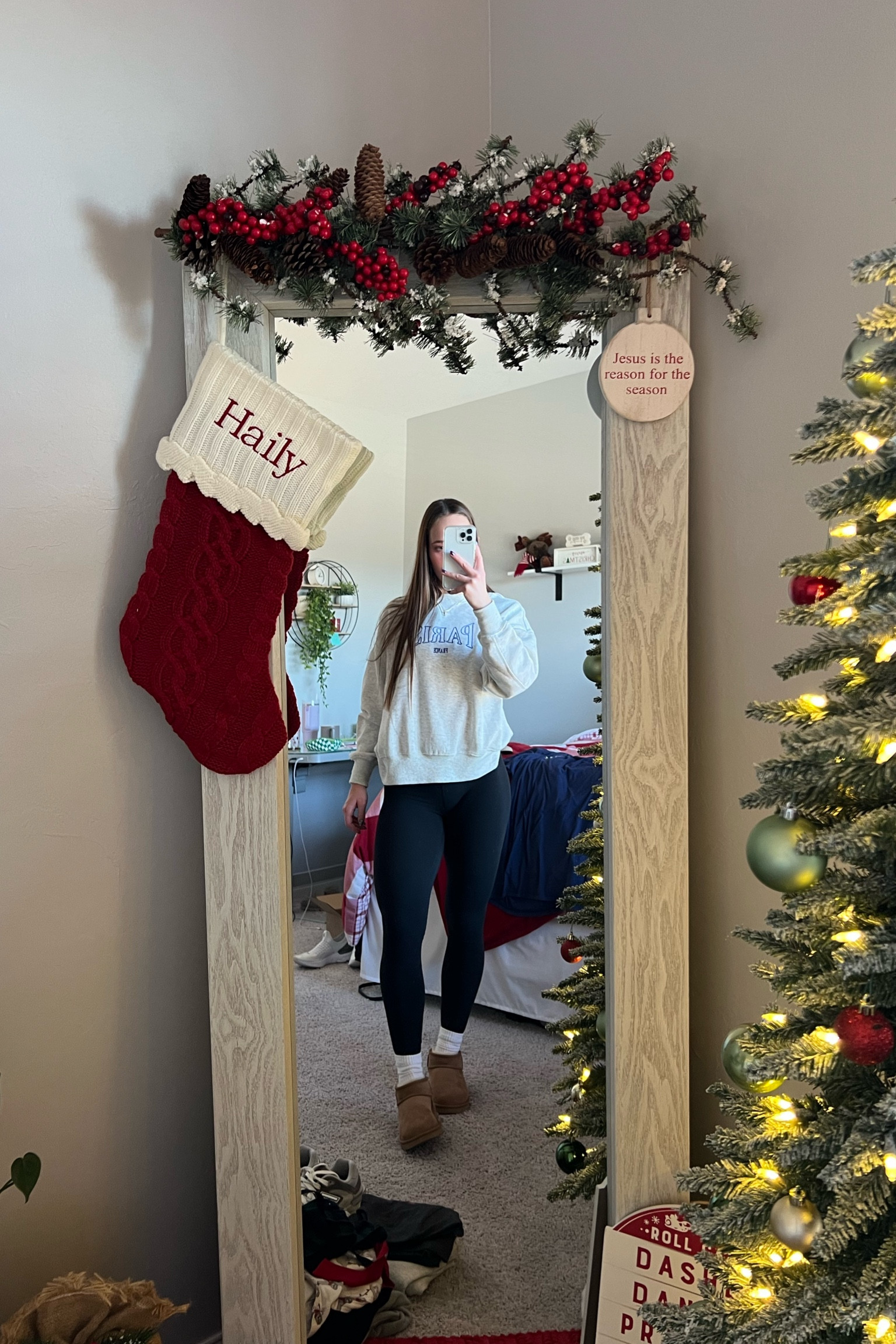 Love this outfit! So cute and comfy! linked below along with some similar crew necks since this one is currently sold out :)

#LTKGiftGuide #LTKstyletip #LTKSeasonal