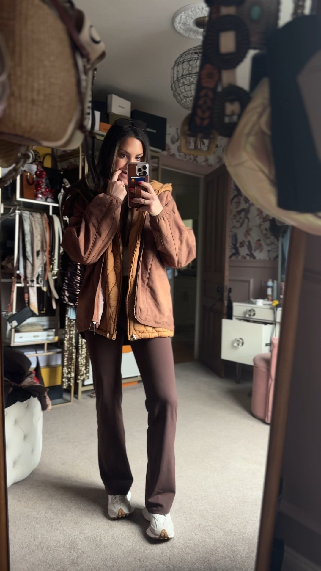 I’m an XS in the jacket. This runs EXTREMELY OVERSIZED!!!!! 
Small in the quilted vest
Medium in leggings 
SIZE DOWN FOR THE MOCK NECK SWEATSHIRT!!!!!!!! @fpmovement #fpmovementpartner

#LTKootd #LTKOver40