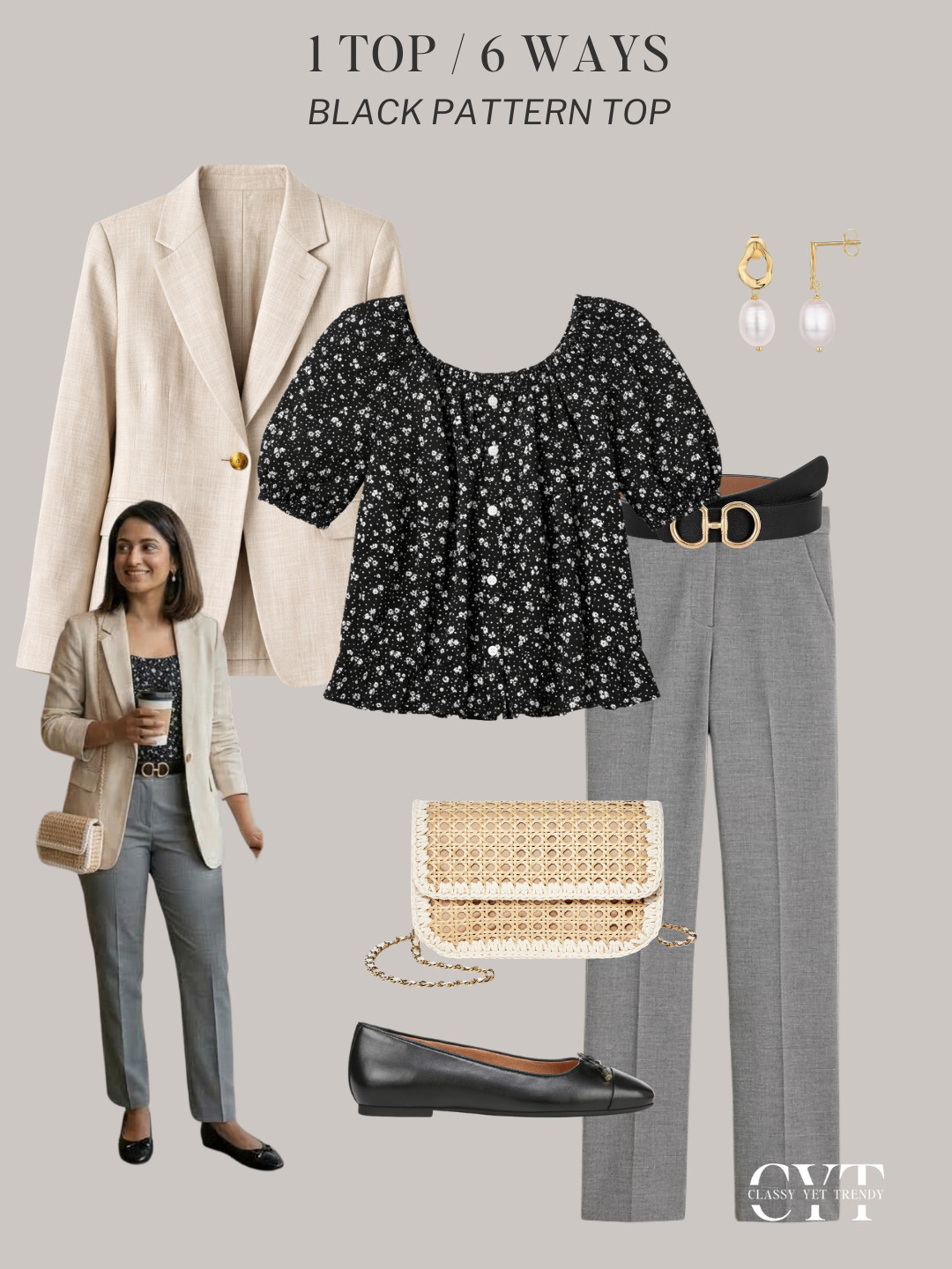 1 Top, 6 Ways - French Minimalist Spring Outfits 🌸 Mix and match this affordable top from Target  in 6 outfits 🎉 All the clothes, shoes and accessories are in the French Minimalist Spring 2026 wardrobe in the Classy Yet Trendy Store ✔️
 
black pants, trench coat, loafers, white jeans, gray cardigan, slingback flats, tote, cardigan, ballet flats, rattan bag, blazer, straight jeans, pumps

#smartcasual #blazeroutfit #styleideas #everydaychic #neutralstyle 

 