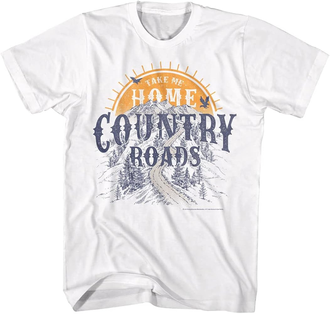 John Denver Take Me Home Country Roads Sketch Mens Short Sleeve T Shirts Folk Vintage Style Graph... | Amazon (US)