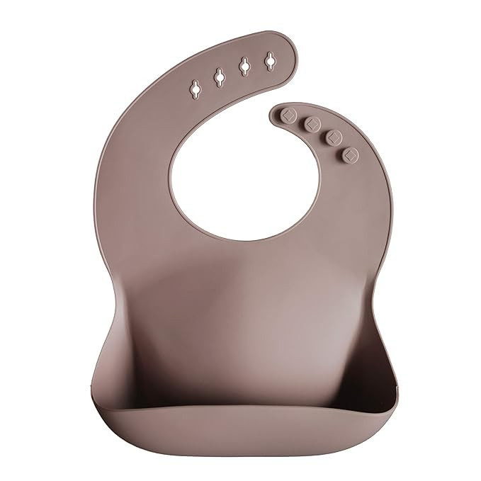 Mushie Silicone Baby Bib | Adjustable Fit Waterproof Bibs (Warm Taupe) | Amazon (US)