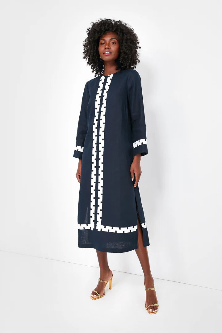 Navy and White Hartman Dress | Tuckernuck (US)