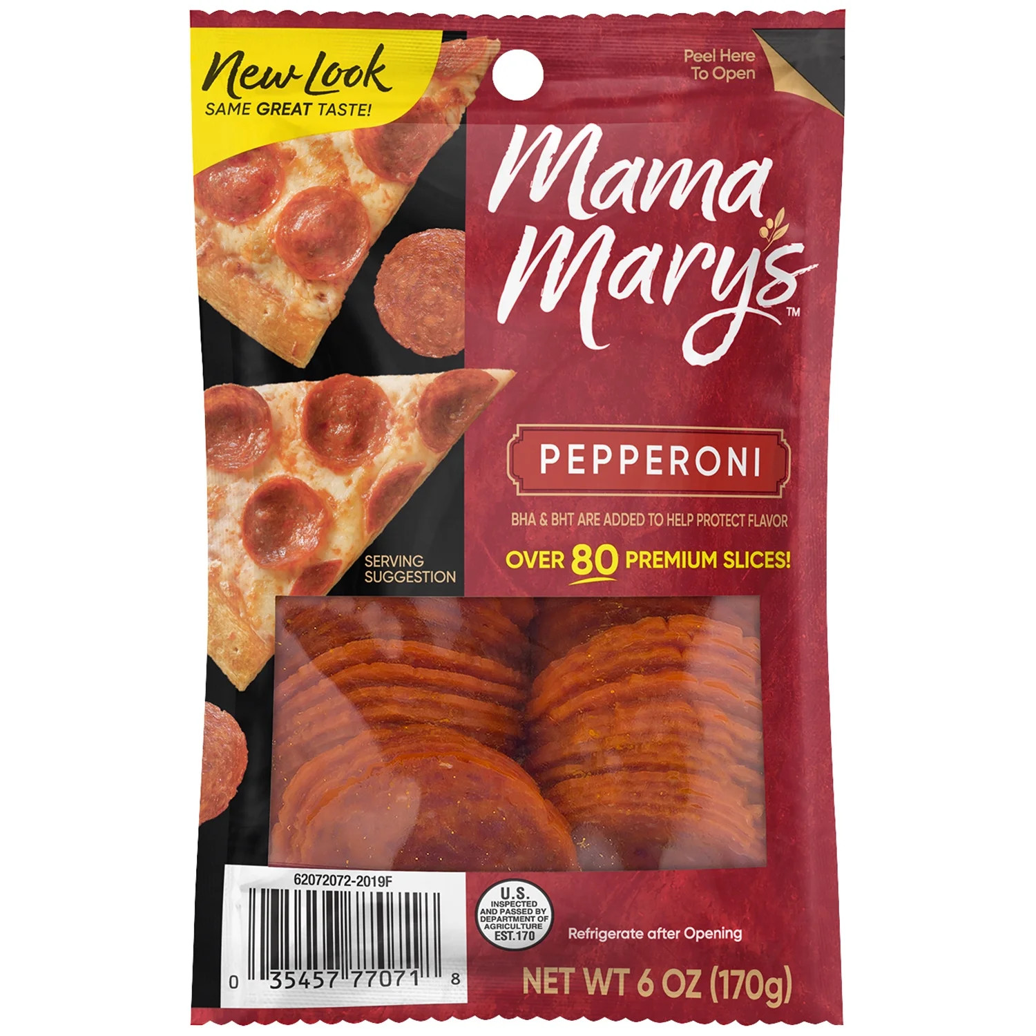 Mama Mary's Premium Pepperoni Slices, 6 oz, 80 Slices - Walmart.com | Walmart (US)