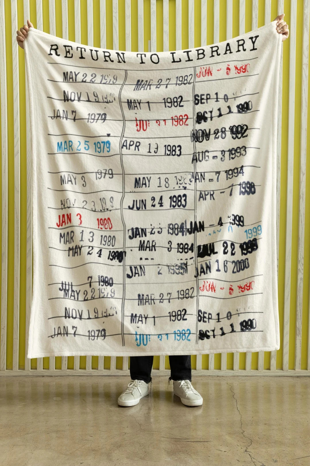 Return to Library Blanket, Vintage Library Card Book Due Date Decor, Bookish Gift for Her Him Rea... | Etsy (US)