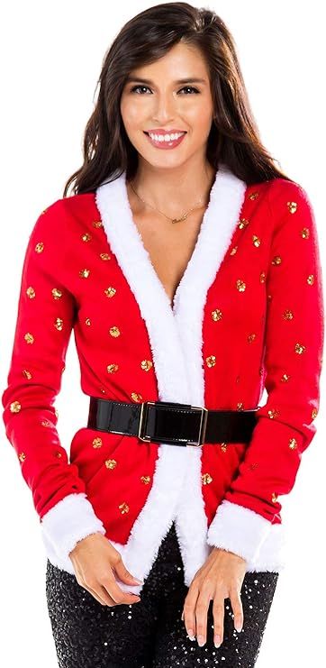 Tipsy Elves Tacky Women's Ugly Christmas Sweater Cardigans Gaudy Garlands and Outrageous Ornament... | Amazon (US)