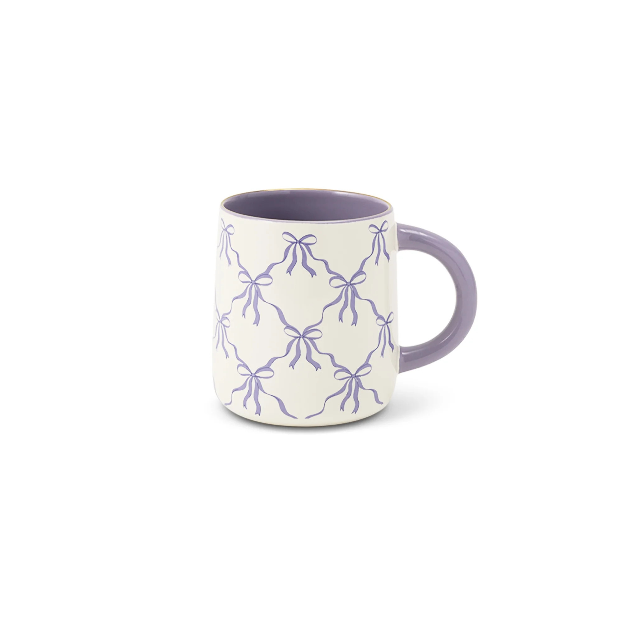 Thyme & Table 14.5 fl oz Purple Bows Stoneware Mug | Walmart (US)