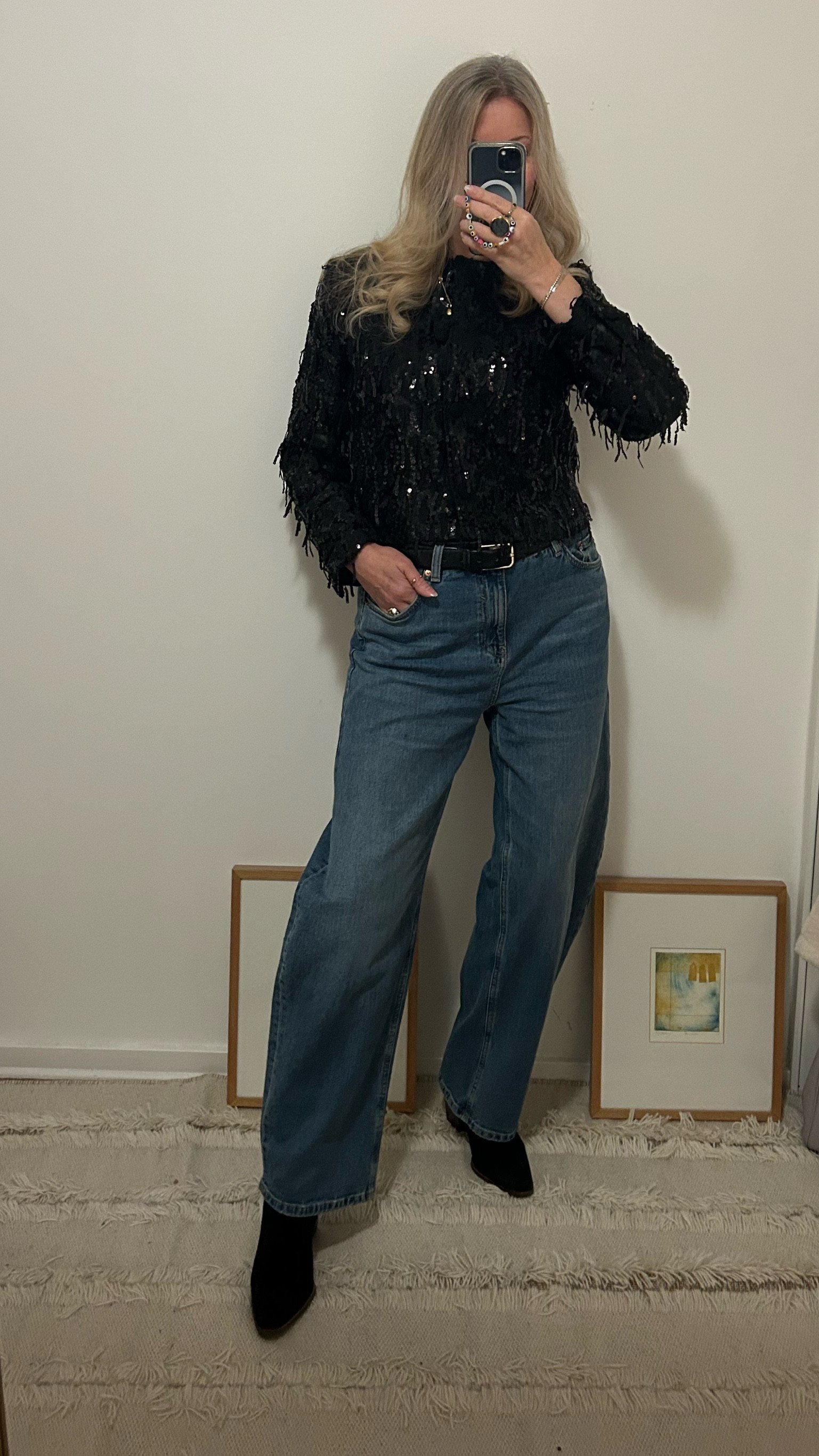 Christmas Party Outfit | Horseshoe Jeans | Sequin Jacket | Denim | Black 

#LTKover50style #LTKuk #LTKwinter