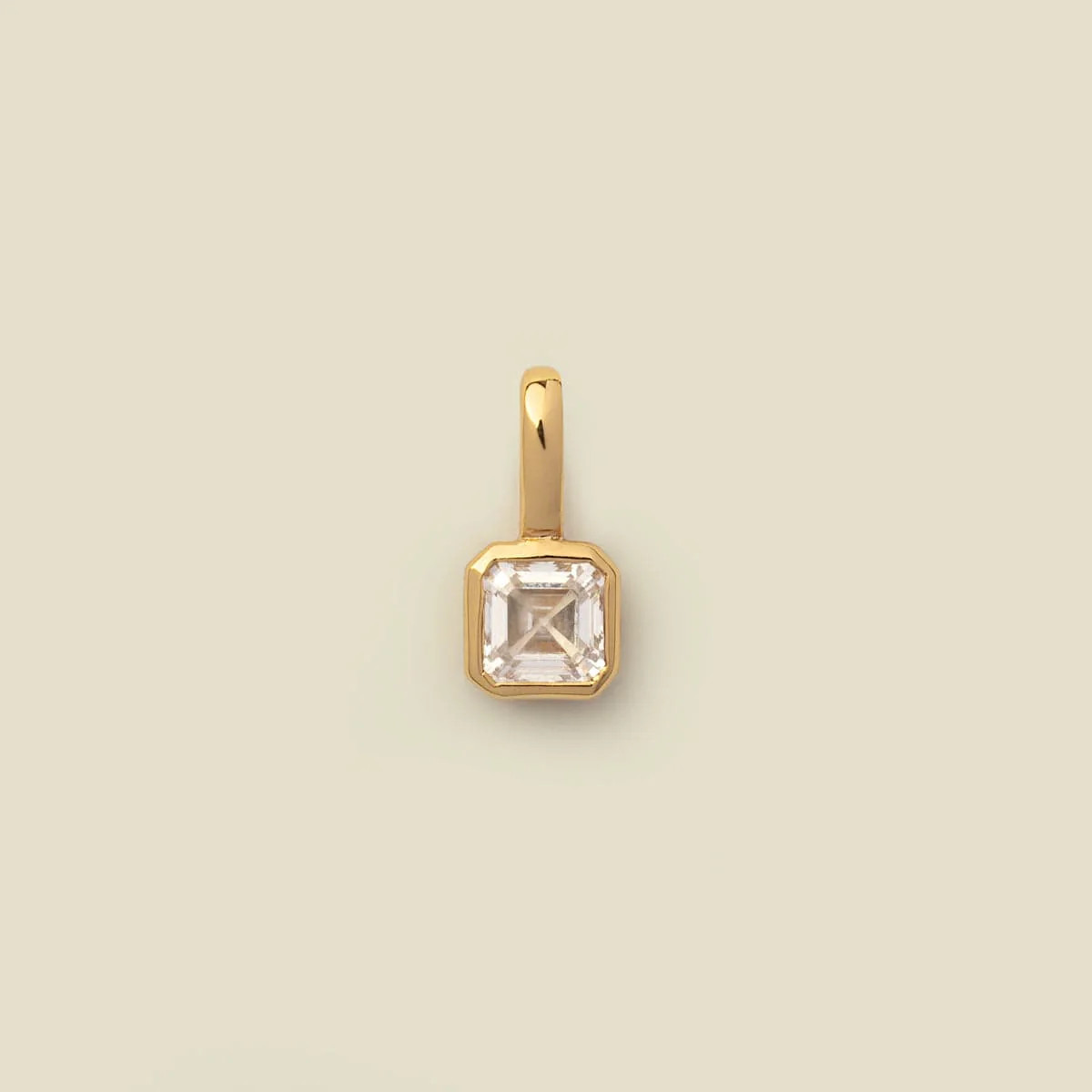 April Birthstone Charm | Gold Vermeil | Birthstone Charm | Made by Mary (US)