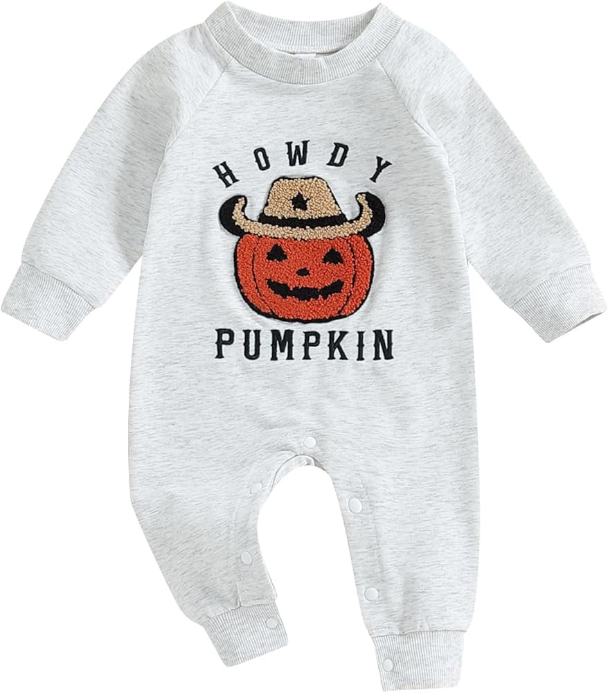 Newborn Baby Boy Girl Halloween Clothes Long Sleeve Jumpsuit Pumpkin/Ghost Romper Fall One Piece ... | Amazon (US)