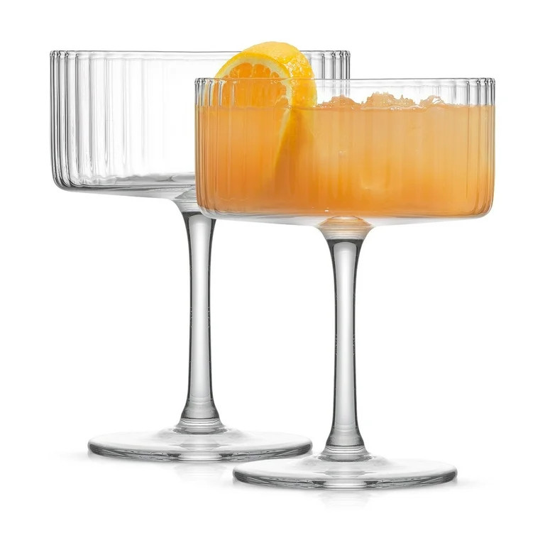 JoyJolt Elle Fluted Coupe Martini Glasses, Set of 2 - Walmart.com | Walmart (US)