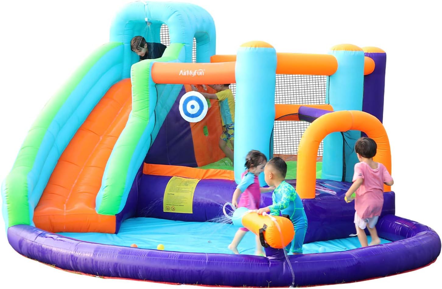 Inflatable Bounce House, Jumping Castle with Water and Slide, Inflatable Bouncer with Air Blower,... | Amazon (US)