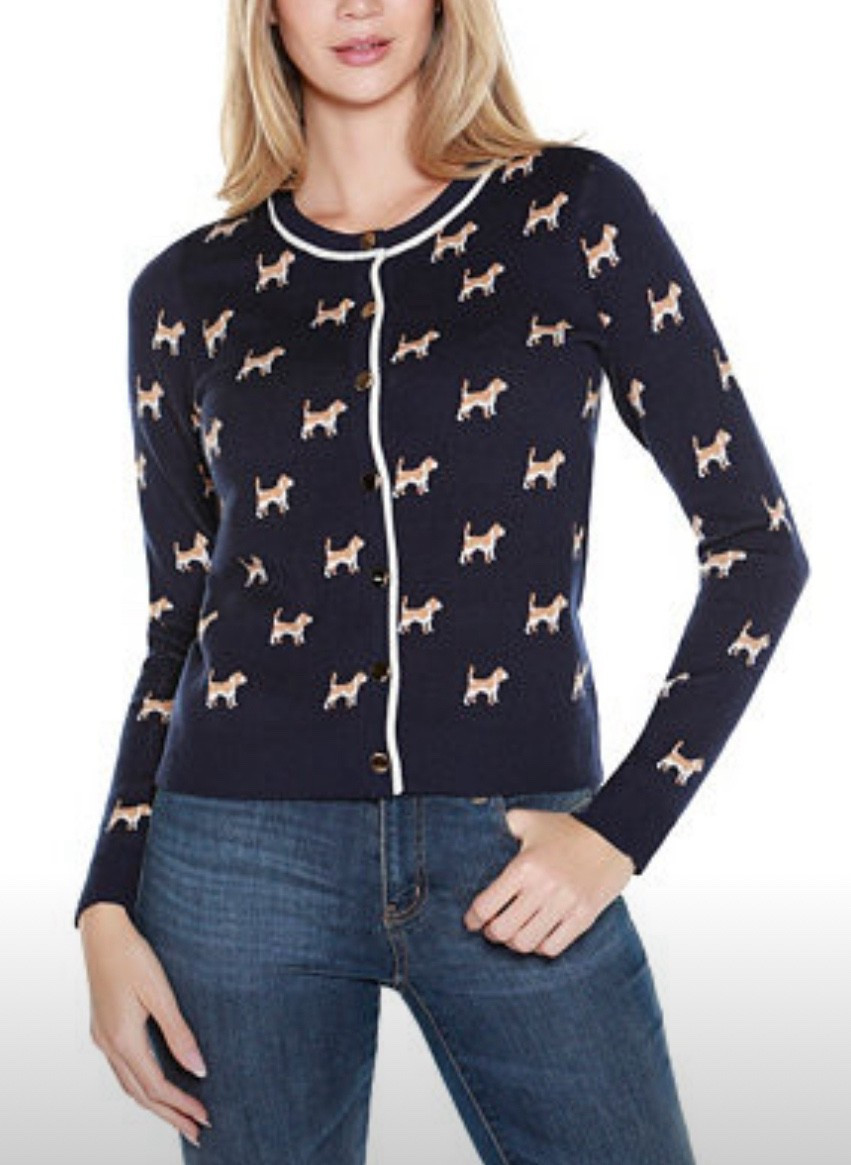 Playful Pup Cardigan 🐶💙

How darling is this navy dog-print cardigan?! It’s the perfect mix of preppy + whimsical and such an easy throw-on with denim, cords, or a cute pleated skirt. The contrast piping and gold-tone buttons make it look extra polished, and it hits right at the hip for that classic, flattering fit. Runs true to size and comes in the sweetest jacquard knit!

Perfect for gifting, casual holiday events, school parties, or just adding a little fun to your winter wardrobe.

Shopping keywords: dog print cardigan, navy sweater, cute holiday sweater, preppy cardigan, jacquard knit, winter outfit ideas, giftable sweaters, Macy’s deals

#LTKFindsUnder50 #LTKGiftGuide #LTKCyberWeek