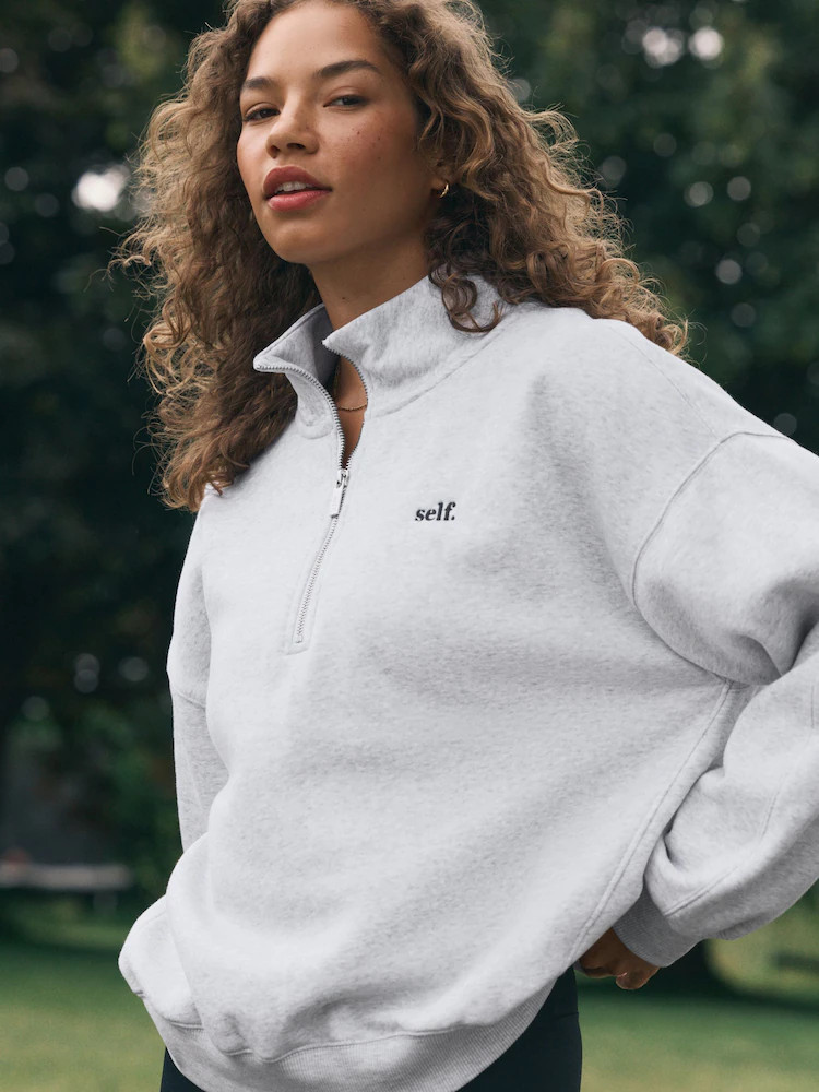 Grau - Sweatshirt mit halbem Rei\u00dfverschluss | Next EU
