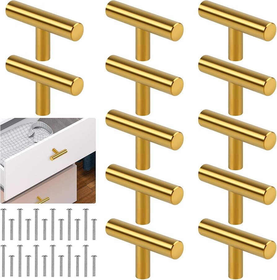 Romeda 12 Pack Gold Cabinet Knobs, 2in Single Hole Cabinet Hardware with Screws 1in & 1.5in, Gold... | Amazon (US)