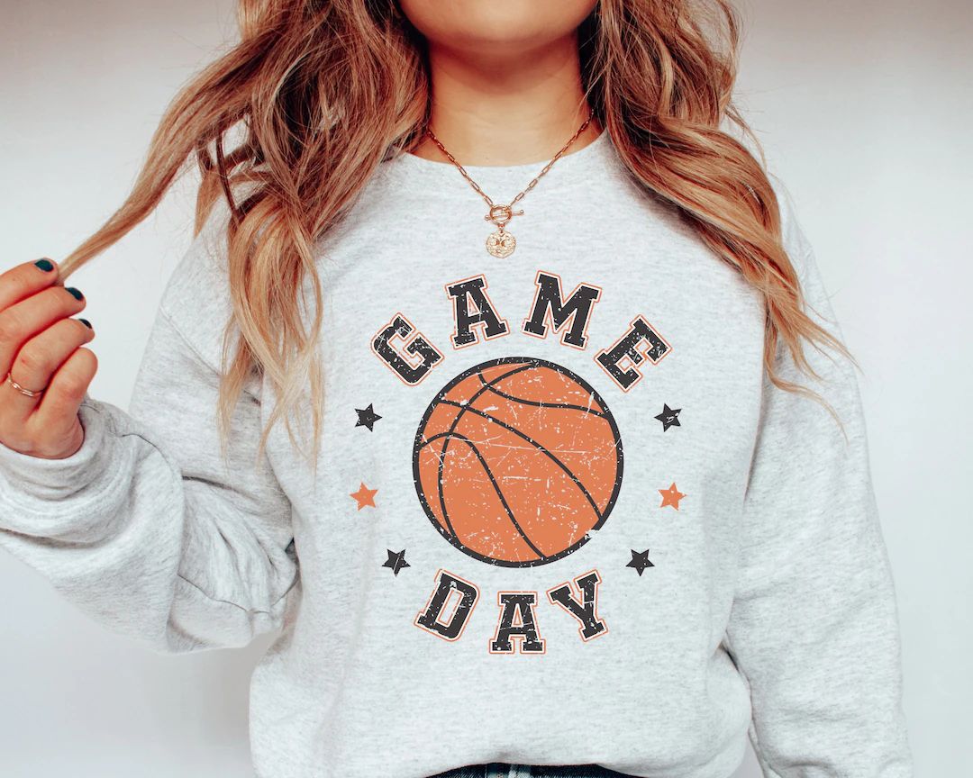 Game Day Basketball Sweatshirt, Basketball Crewneck, Basketball Shirts, Game Day Basketball Sweat... | Etsy (US)