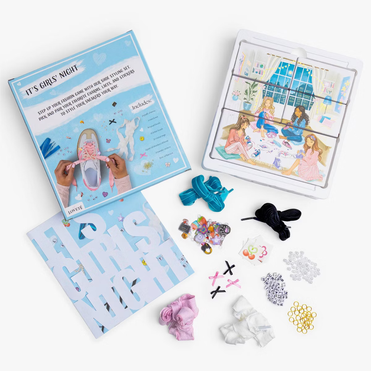 Lovete Girls' Activity Night Shoe Styling: Fashion DIY Kit with Charms, Plastic Craft Set | Target
